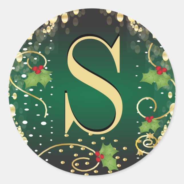 Adesivo Monograma Feliz Natal - Verde (Frente)