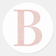 Monograma feminino em glitter rosa dourado claro B