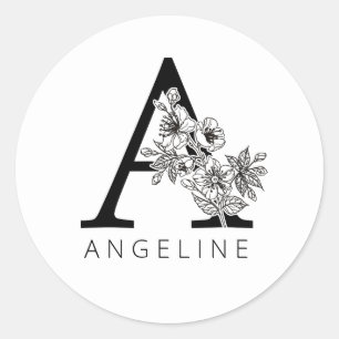 Adesivo Monograma Floral A Sakura Cherry Blossoms