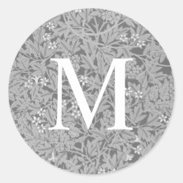 Adesivo Monograma Floral Cinza Simples