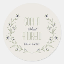 Adesivo Monograma floral de casamentos rústicos de jardim 