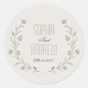 Adesivo Monograma floral de casamentos rústicos de jardim