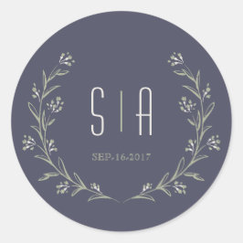 Adesivo Monograma floral de casamentos rústicos de jardim 