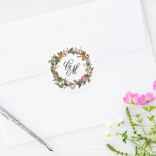 Adesivo Monograma Floral de Fora de Arte Fina