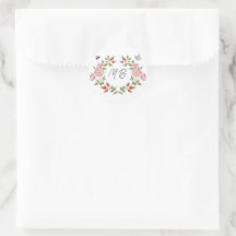 Monograma Floral de Frutas Vermelhas e Rosas