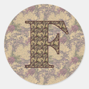 Adesivo Monograma Floral Inicial F Elegante