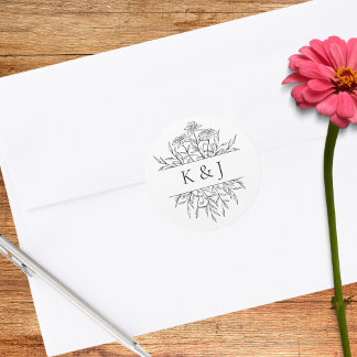Adesivo Monograma Floral Minimalista