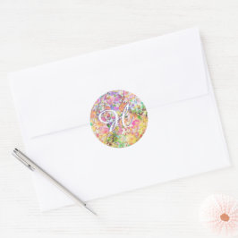 Adesivo Monograma floral pastel
