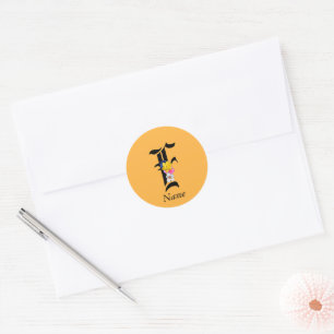 Adesivo Monograma Floral Personalizado F + Nome Selo de En