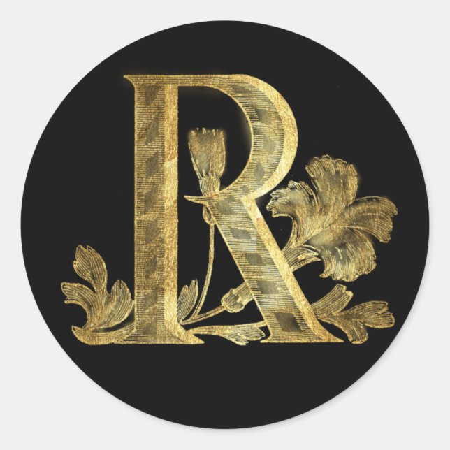 Adesivo Monograma Floral R (Frente)