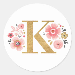 Adesivo Monograma Floral Rosa Elegante