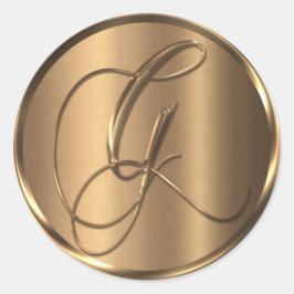 Adesivo Monograma G Selo de Envelope de Bronze Não METÁLIC
