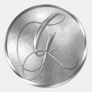 Adesivo Monograma G Selo de Envelope Silver Não METÁLICO