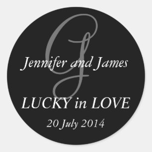 Adesivo Monograma G Stickers para Casamentos Pretos