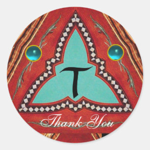 ADESIVO MONOGRAMA GEOMÉTRICO DO TRIÂNGULO DO ABSTRATO