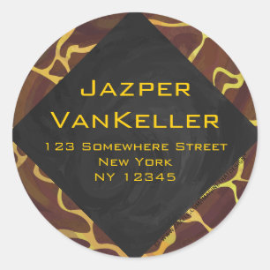 Adesivo Monograma Giraffe Brown, Impressão amarelo