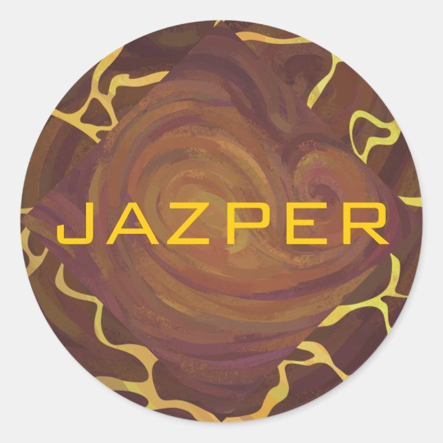 Adesivo Monograma Giraffe Brown, Impressão amarelo (Frente)