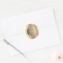Monograma Gravado em Aço Dourado Metálico