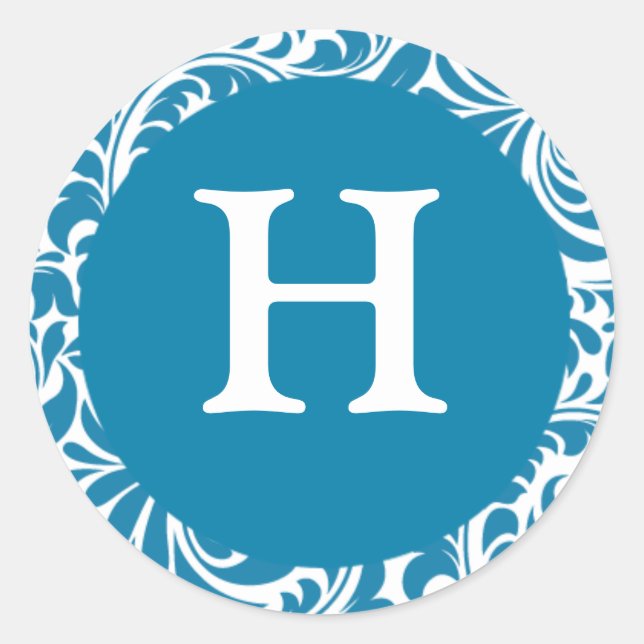 Adesivo Monograma H Cerulean Invitation Stickers For Weddi (Frente)