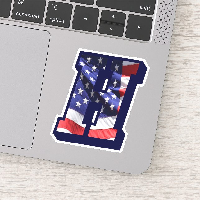 Adesivo Monograma H - Letra americana H inicial EUA (Detalhe)