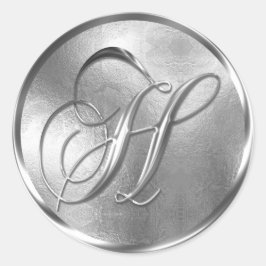 Adesivo Monograma H Selo de Envelope Silver Não METÁLICO
