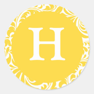 Adesivo Monograma H Yellow Custom Casamento Monogramas Con
