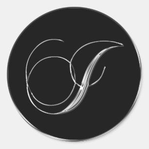 Adesivo Monograma I De Casamento Formal De Prata E Preto