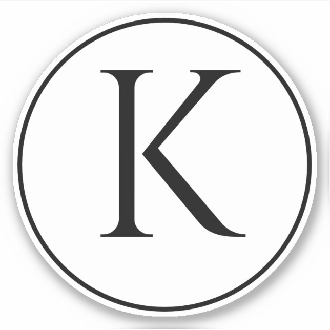 Adesivo Monograma Iniciais Nome Preto Branco Simples Mínim (Frente)