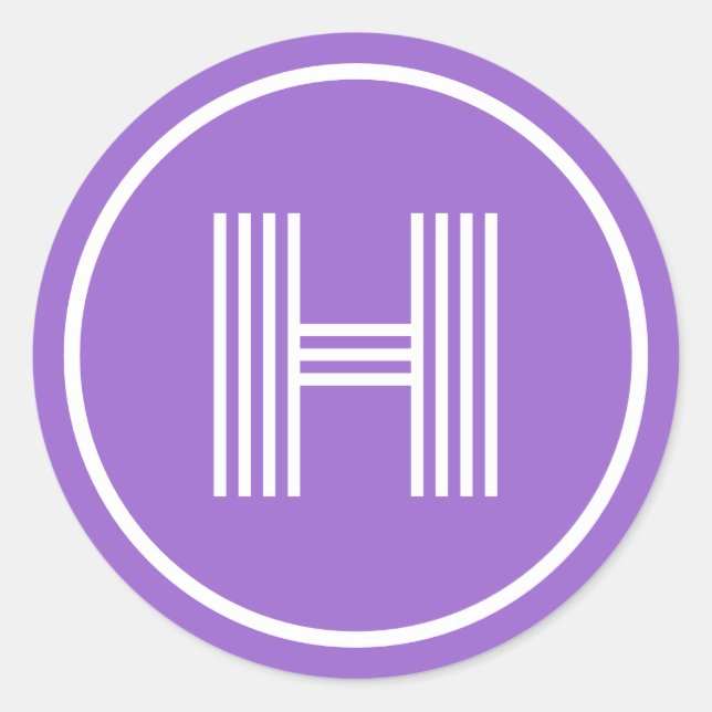 Adesivo Monograma Inicial Ametist Roxo (Frente)