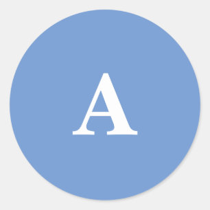 Adesivo Monograma Inicial Azul de Fielme Branco Personaliz