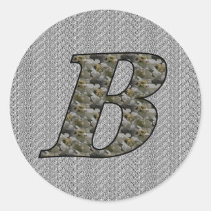 Adesivo Monograma inicial B Hydrangea Floral Sticker