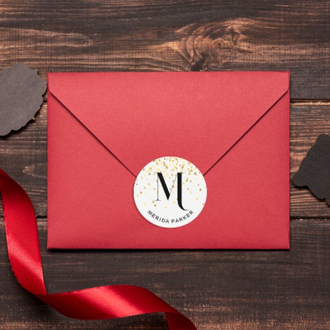 Adesivo Monograma inicial com brilho Dourado branco de na  (Criador carregado)