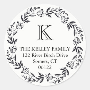 Adesivo Monograma inicial da coroa russa de Férias em pret