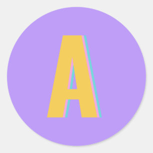 Adesivo Monograma Inicial da Tipografia Retrorística Púrpu