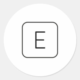 Adesivo Monograma Inicial de Estilo Moderno   Branco e Pre