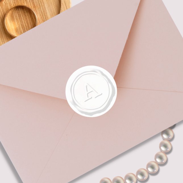 Adesivo Monograma inicial de fecho branco de cera (Criador carregado)