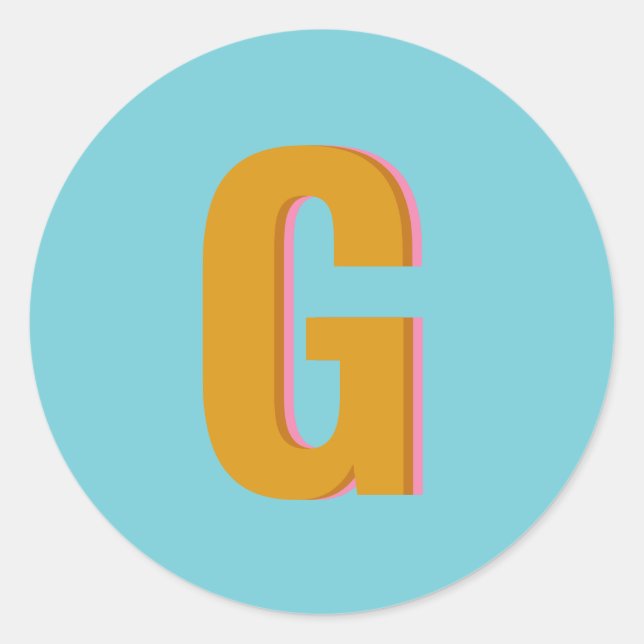 Adesivo Monograma Inicial de Tipografia Retrográfica de Aq (Frente)