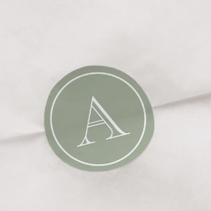 Adesivo Monograma inicial do Bloco Verde e Branco