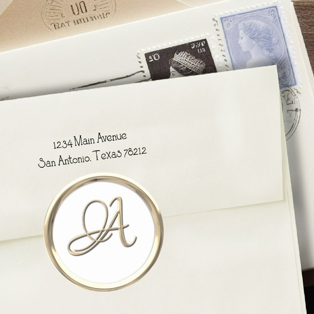 Adesivo Monograma Inicial Dourado Um Script Qualquer Cor (Criador carregado)