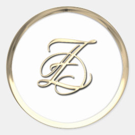 Adesivo Monograma Inicial Dourado Z Script Qualquer Cor