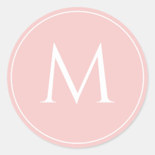 Adesivo Monograma inicial elegante em pastel rosa
