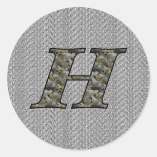 Adesivo Monograma inicial H Hydrangea Floral Sticker
