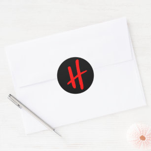 ADESIVO MONOGRAMA INICIAL H VERMELHO E PRETO