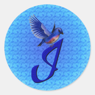 Adesivo Monograma inicial I elegante de Bluebird