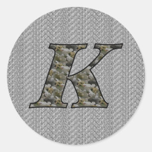 Adesivo Monograma inicial K Hydrangea Floral Sticker