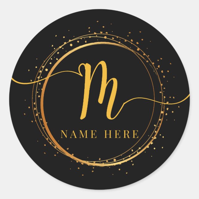 Adesivo Monograma Inicial M Letra Floral M (Frente)