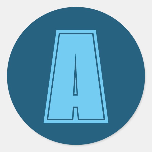 Adesivo Monograma Inicial Monograma do Ocean & Sky Blue Ch (Frente)