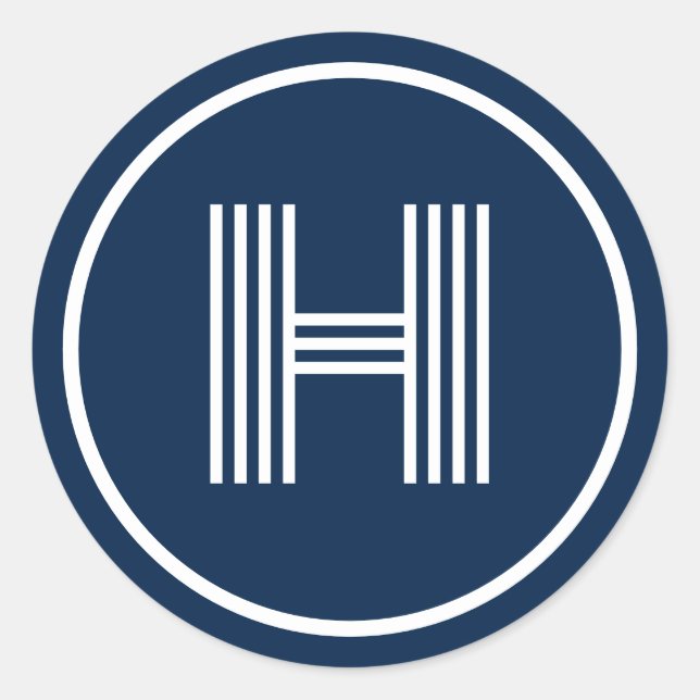 Adesivo Monograma inicial Oxford Blue (Frente)