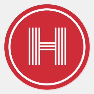 Adesivo Monograma Inicial Veneza Vermelho Retro