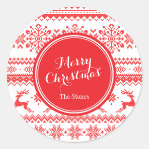 Adesivo Monograma justo vermelho do teste padrão da ilha